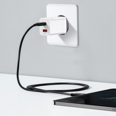 Szybka ładowarka sieciowa USB USB-C 30W PD QC Super Si Pro biały BASEUS