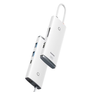 Wielofunkcyjny HUB Lite Series USB-C 2x USB PD HDMI SD/TF biały BASEUS