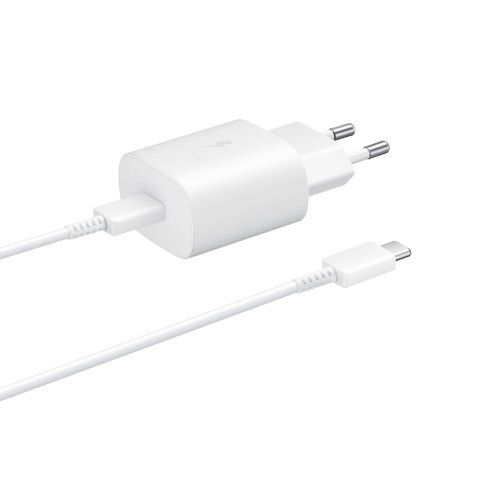 2w1 Ładowarka sieciowa 25W + kabel przewód USB-C 1m biały SAMSUNG