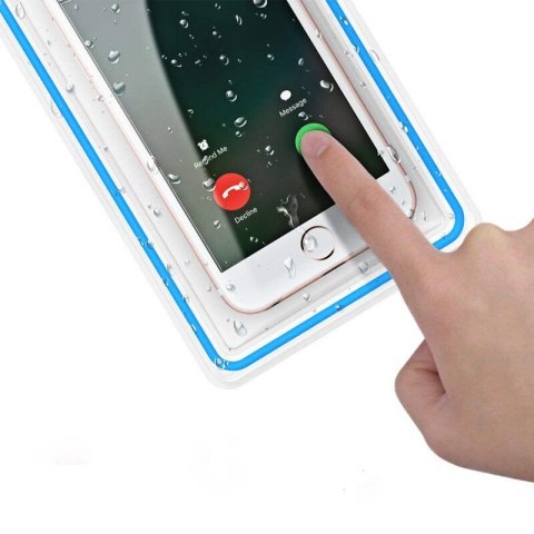 Etui wodoszczelne na telefon PVC ze smyczą Outdoor - białe HURTEL