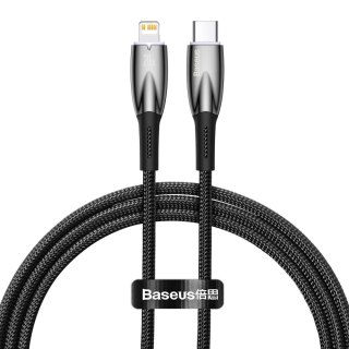 Kabel przewód do szybkiego ładowania iPhone USB-C - Lightning 480Mb/s PD 20W 1m czarny BASEUS