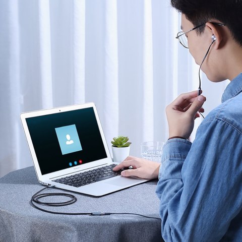 Przedłużacz adapter przejściówka do słuchawek mini jack 3.5mm 1m niebieski UGREEN