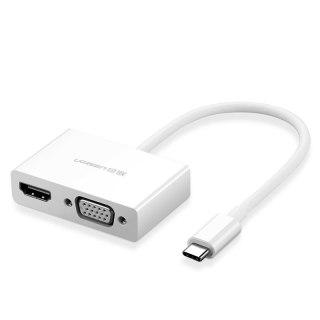 Przejściówka adapter konwerter video USB-C - HDMI VGA biały UGREEN