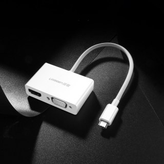 Przejściówka adapter konwerter video USB-C - HDMI VGA biały UGREEN