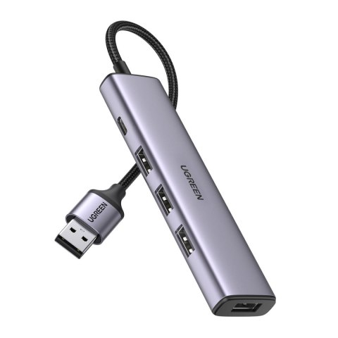 Rozdzielacz portów HUB USB - 4x USB 3.0 szary UGREEN