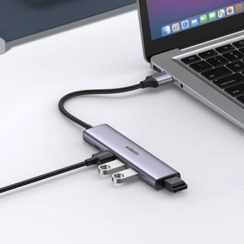 Rozdzielacz portów HUB USB - 4x USB 3.0 szary UGREEN