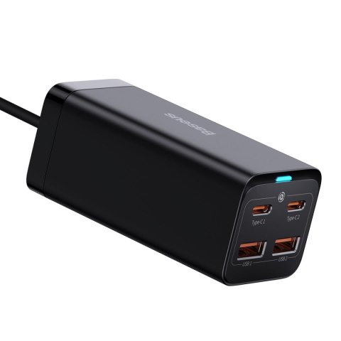 Szybka uniwersalna ładowarka sieciowa GaN 2x USB-C 2x USB 100W QC 4.0+ AFC czarny BASEUS