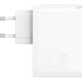 Szybka uniwersalna ładowarka sieciowa GaN5 Pro USB-C USB 100W PD QC AFC biały BASEUS