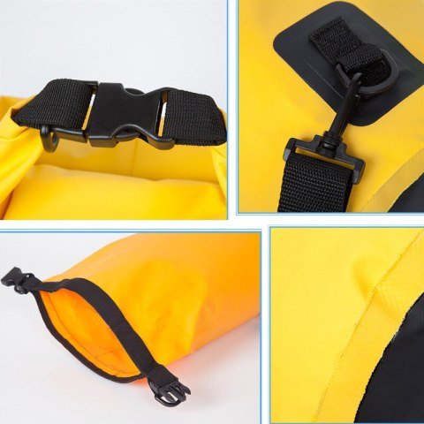 Worek plecak torba Outdoor PVC turystyczna wodoodporna 10L - żółta HURTEL