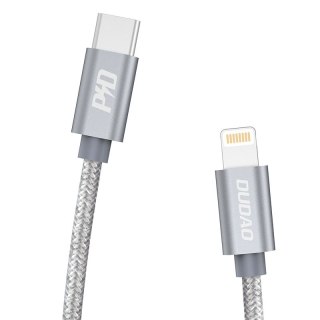 Wytrzymały kabel przewód do iPhone USB-C - Lightning Power Delivery 45W 1m szary DUDAO