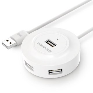 4w1 HUB rozdzielacz adapter USB 2.0 do 4x USB-A 480Mb/s 1m biały UGREEN