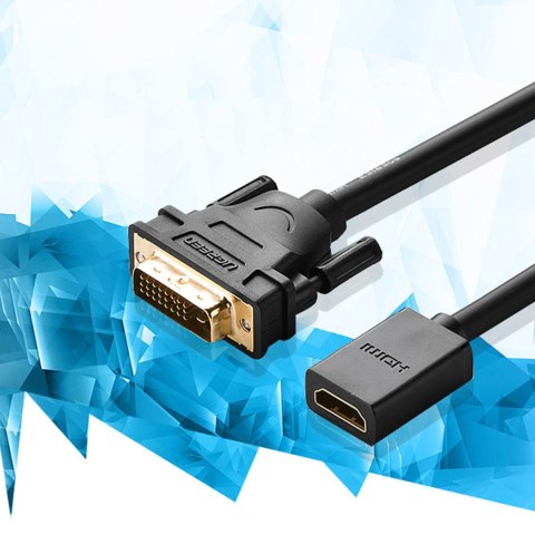 Adapter przejściówka z HDMI (żeński) do DVI (męski) 0.15m czarny UGREEN