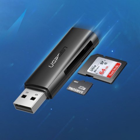 Czytnik kart pamięci SD TF do komputera USB 3.0 czarny UGREEN