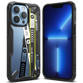 Etui pancerny pokrowiec z ramką iPhone 13 Pro Max Fusion X Design Ticket band czarny Ringke