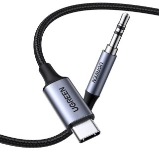 Kabel audio stereo AUX 3.5 mm mini jack - USB-C do telefonu tabletu 1m czarny UGREEN