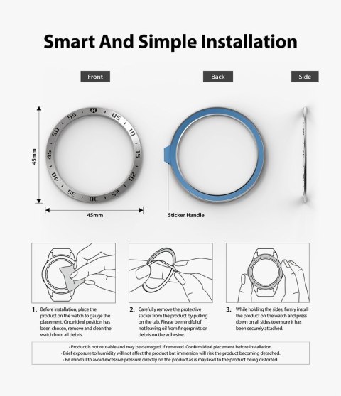 Ramka pierścień ochronny do Galaxy Watch 3 45mm Bezel Styling czarny Ringke