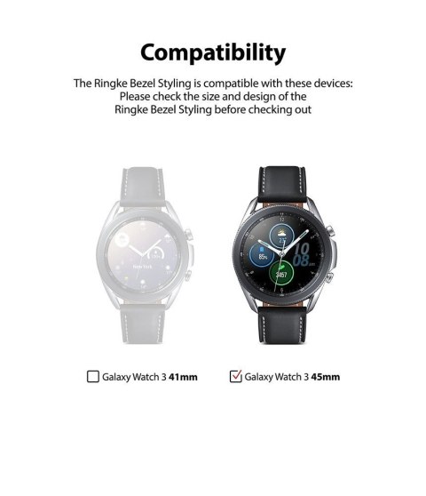 Ramka pierścień ochronny do Galaxy Watch 3 45mm Bezel Styling czarny Ringke