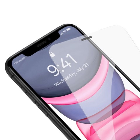 Szkło hartowane do iPhone 11 / XR z osłoną na głośnik 0.4mm ZESTAW BASEUS