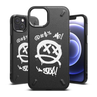 Wytrzymałe etui pokrowiec iPhone 13 mini Onyx Design Graffiti czarny Ringke