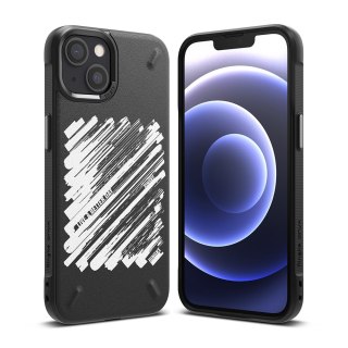 Wytrzymałe etui pokrowiec iPhone 13 mini Onyx Design Paint czarny Ringke