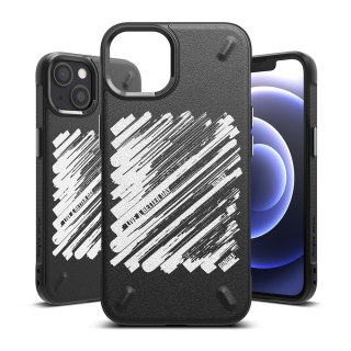 Wytrzymałe etui pokrowiec iPhone 13 mini Onyx Design Paint czarny Ringke