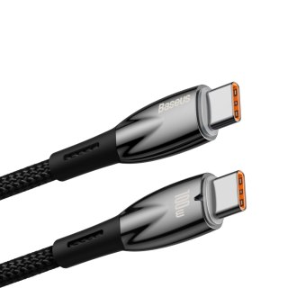 Wytrzymały elastyczny kabel do szybkiego ładowania USB-C 100W 1m czarny BASEUS