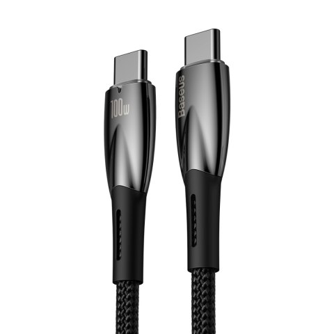 Wytrzymały elastyczny kabel do szybkiego ładowania USB-C 100W 1m czarny BASEUS