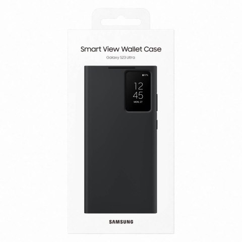 Etui Galaxy S23 Ultra pokrowiec z klapką i okienkiem Smart View Wallet Case czarne SAMSUNG