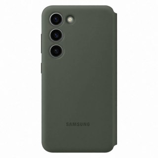 Etui pokrowiec z klapką okienkiem portfel na kartę Samsung Galaxy S23 khaki SAMSUNG