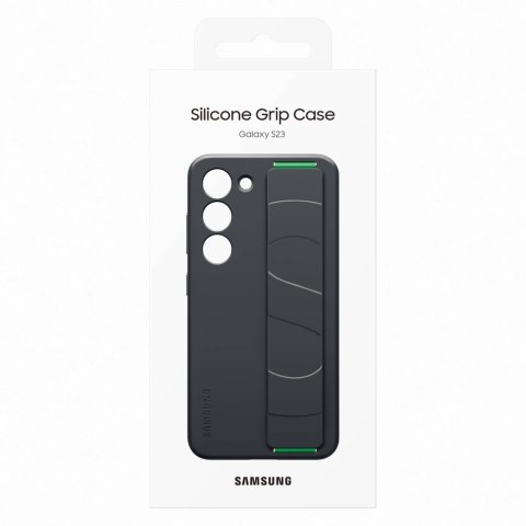 Etui silikonowy pokrowiec z paskiem na rękę Samsung Galaxy S23 Silicone Grip Cover czarne SAMSUNG