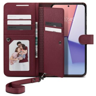 Etui z portfelem i kieszonka na kartę Galaxy S23+ Wallet S Plus burgundowe SPIGEN