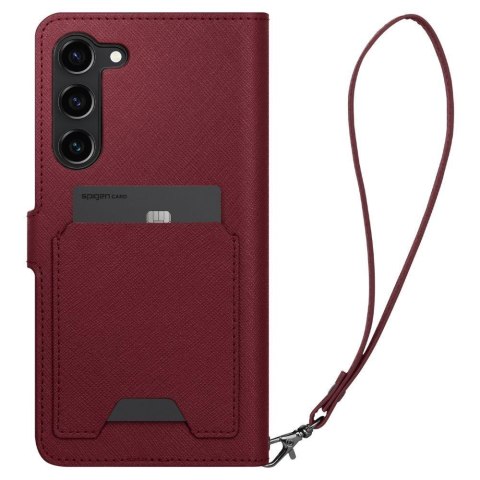 Etui z portfelem i kieszonka na kartę Galaxy S23+ Wallet S Plus burgundowe SPIGEN