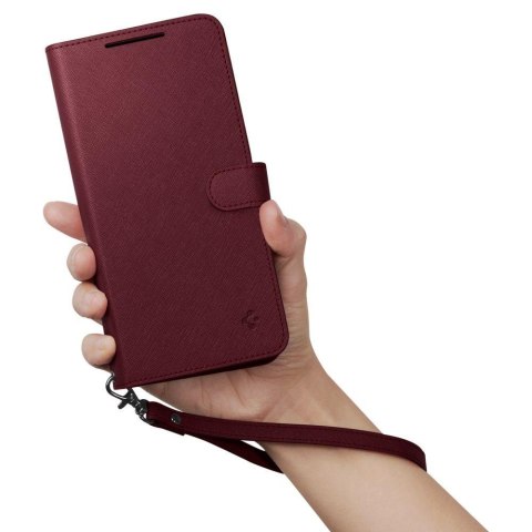 Etui z portfelem i kieszonka na kartę Galaxy S23+ Wallet S Plus burgundowe SPIGEN