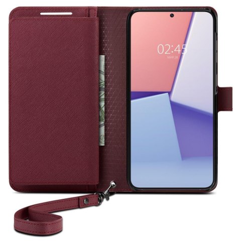 Etui z portfelem i kieszonka na kartę Galaxy S23+ Wallet S Plus burgundowe SPIGEN