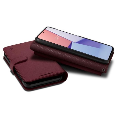 Etui z portfelem i kieszonka na kartę Galaxy S23+ Wallet S Plus burgundowe SPIGEN