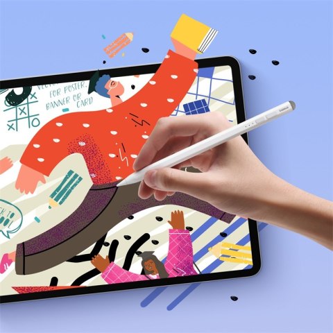 Rysik stylus do iPad z aktywną wymienną końcówką Smooth Writing 2 + kabel USB-C biały BASEUS