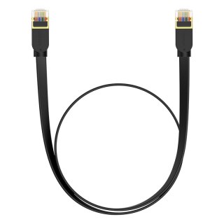 Szybki cienki kabel sieciowy RJ45 cat. 7 10Gbps 0.5m czarny BASEUS