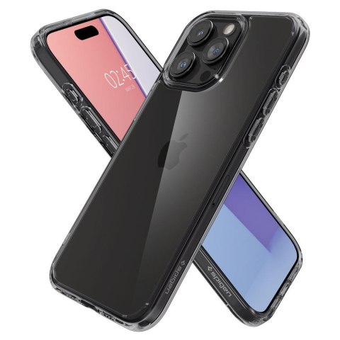 Etui Ultra Hybrid na iPhone 15 Pro Max przezroczysto-szare SPIGEN