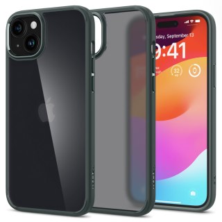 Etui Ultra Hybrid na iPhone 15 ciemnozielone SPIGEN