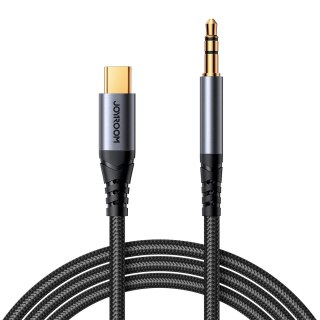 Kabel audio stereo do telefonu AUX 3.5 mm mini jack - USB-C 1.2m czarny JOYROOM