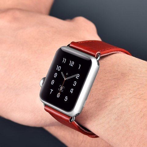 Opaska pasek z naturalnej skóry do Apple Watch 1-3 38mm Leather Vintage ciemnoniebieski ICARER