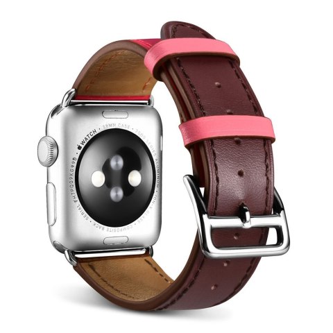 Pasek bransoleta do Apple Watch 42 / 44 / 45mm brązowo-różowy ICARER