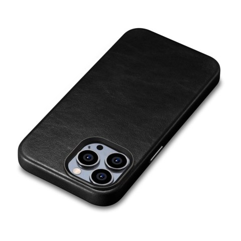 Skórzane etui iPhone 14 Pro Max magnetyczne z MagSafe Oil Wax Premium Leather Case czarny ICARER