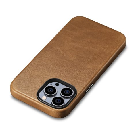 Skórzane etui iPhone 14 Pro magnetyczne z MagSafe Oil Wax Premium Leather Case jasny brąz ICARER