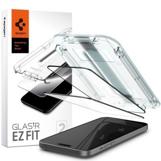 Szkło hartowane Glas.tR EZ Fit FC na iPhone 15 czarne - ZESTAW 2 szt. SPIGEN