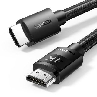 Kabel przewód w oplocie HDMI 2.0 4K wysoka jakość OFC 3m czarny UGREEN