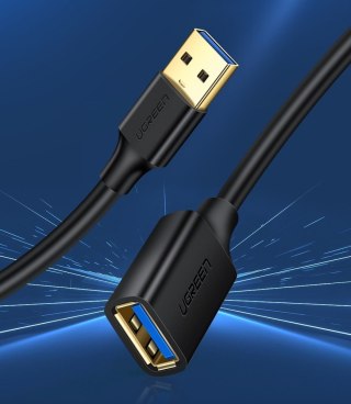 Przedłużacz kabla przewodu USB 3.0 3m czarny UGREEN