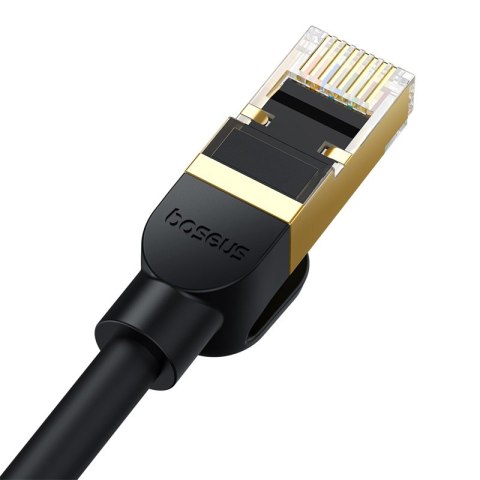 Szybki kabel przewód sieciowy LAN Ethernet RJ-45 cat.8 40Gbps okrągły 1.5m czarny BASEUS