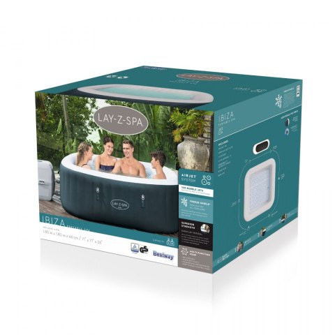 Ibiza Lay-Z-Spa Jacuzzi do Ogrodu BESTWAY 6-osobowe + Akcesoria