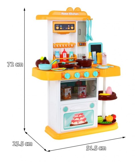 Kuchnia Aneks kuchenny dla dzieci Żółty 43 el. + Kran z wodą + Interaktywne efekty